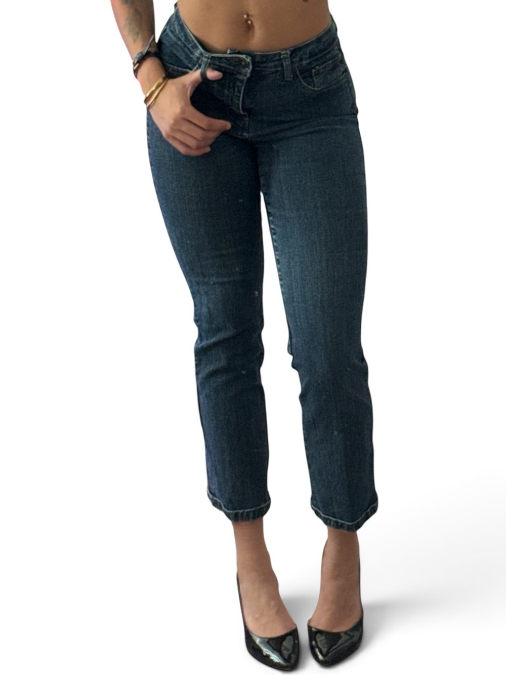 St. John's Bay Dark Blue Cropped Skinny Jeans